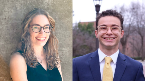 Headshots of Zoe Elledge and Samuel Ellis.