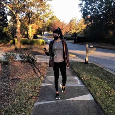 Fourth-year Suma Gangasani participated in ISyE Assistant Professor's "walking lectures" this semester.
