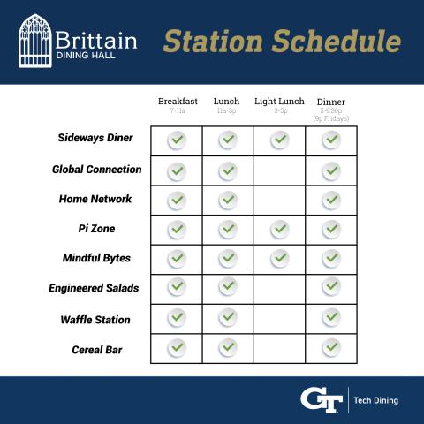 Brittain Station Schedule