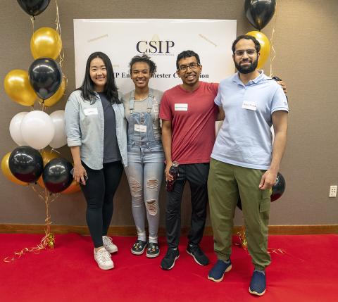 Researchers Jinsol Lee, Yash-Yee Logan, Kiran Kokilepersaud, and Ahmad Mustafa from the Center for Signal and Information Processing (CSIP) at this year’s end of semester awards luncheon.