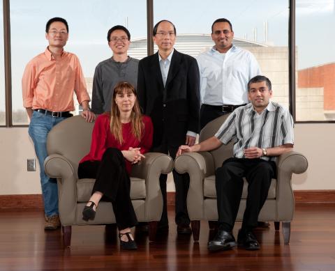 Seated: Nicoleta Serban and Roshan Joseph Vengazihiyil. Standing: Ming Yuan, Yajun Mei, Jeff Wu, and Nagi Gebraeel