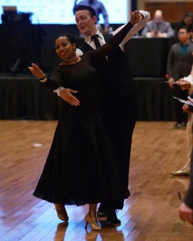 Chase Warner and his dance partner, second-year pre-med major Cameron Ross