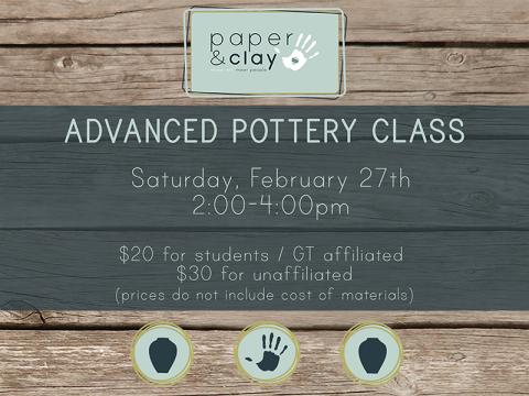 Paper & Clay presents: Advanced Pottery Wheel Class!