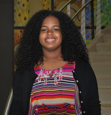 Alexus Clark, a junior at the Coretta Scott King Women's Leadership Academy, is in her first year of Project ENGAGES