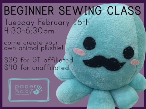 Paper & Clay presents: Beginner Plushie Sewing Class!