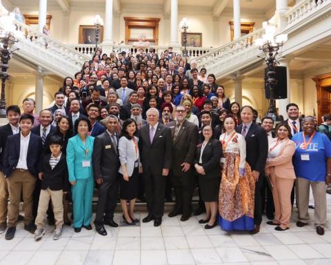 Anna Kim and others on the Georgia House of Representatives floor for recognition through HR 1541.