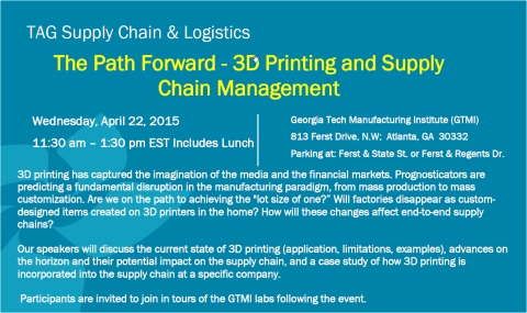 TAG Panel & Luncheon | The Path Forward - 3D Printing and Supply Chain Management