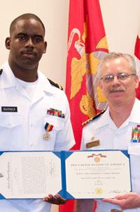 Ensign Barner and Captain Steve Kirby, US Navy