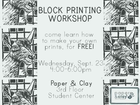Paper and Clay presents: Blockprinting Workshop!