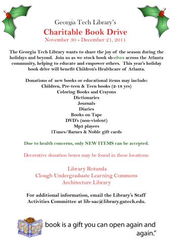 Georgia Tech Library Charitable Book Drive