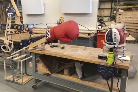 Boxing glove and ball