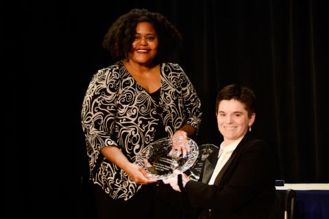 Cassie Mitchell Accepting Her Award - Photo Credit:  Kat Goduco