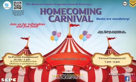 Flyer for SCPC's 2020 Homecoming Carnival. Held Oct. 13, 2020.
