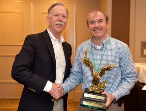 Professor Matthew Realff Receives the Carpet America Recovery Effort Person of the Year Award from CARE representative.