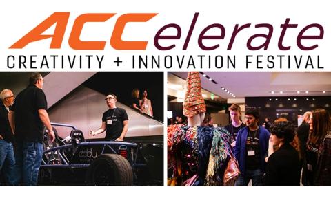 Flyer for the annual ACCelerate creativity + innovation festival.
