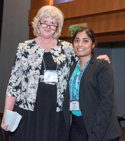 photograph of Devleena Das, winner of the Helen Grenga Oustanding Woman Engineer Award, with Mary Ann Weitnauer