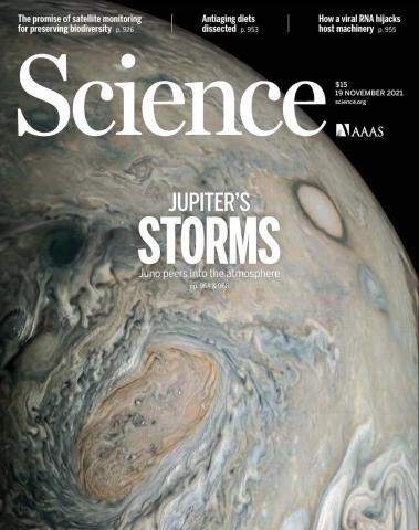 graphic of Science Cover featuring Juno Mission