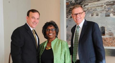 Dean Royster at World Affairs Council Board Meeting with Clyde Tuggle of The Coca-Cola Company and David Abney of UPS