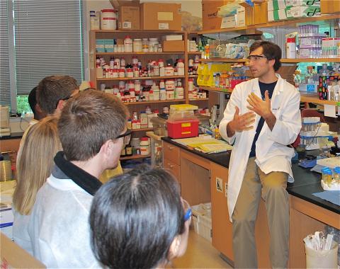 Brennan in lab