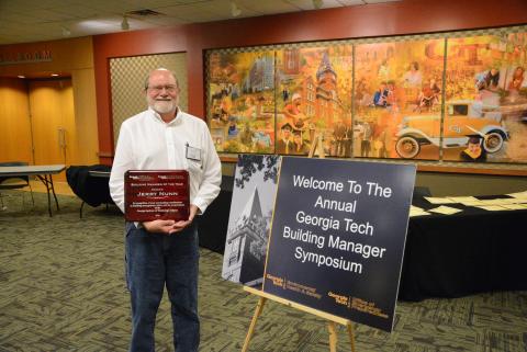 Jerry Nunn with GT's 'Building Manager of the Year' award