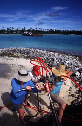 Removing Coral Fossil Cores
