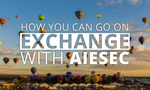 Flyer for AIESEC's info session on how to go abroad with them.