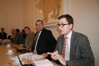 POSSE Member Petr Topychkanov Posing a Question at the Panel Discussion “Road to Zero: NNWS Perspectives”