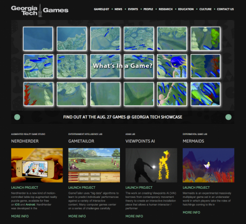 Games@GeorgiaTech Website Homepage
