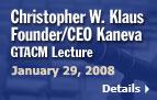 GTACM Guest Lecture - Christopher W. Klaus