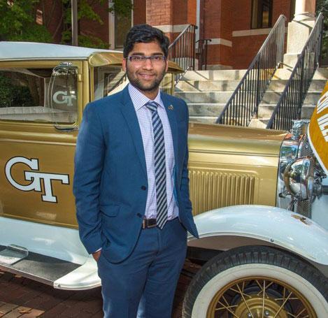Harshil Goel, recipient of the John L. Imhoff Globalization Scholarship from Alpha Pi Mu