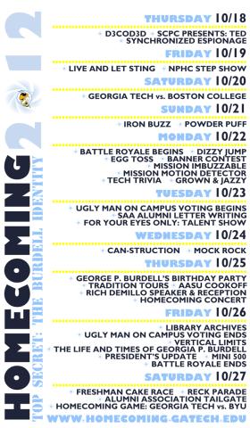 Homecoming 2012 Schedule