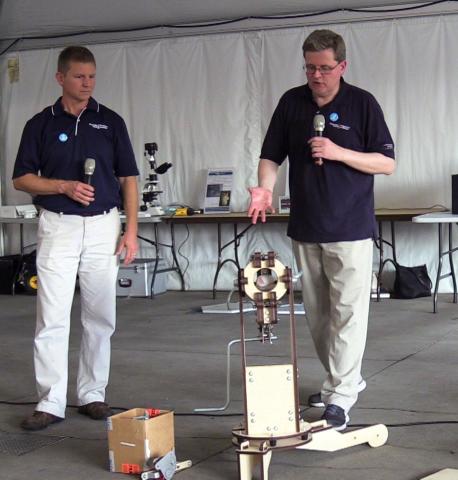 GTRI researchers Michael E. Knotts and Jack W. Wood announced the STEM challenge.