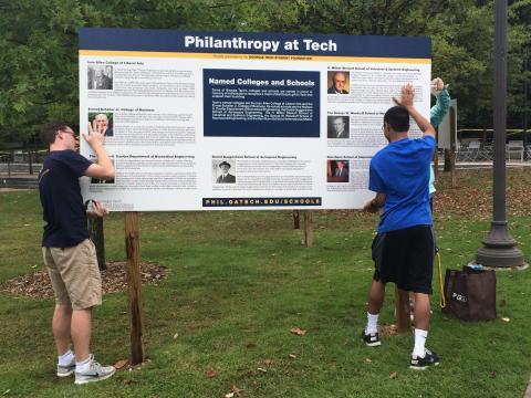 Students Install Philanthropy at Tech Signage