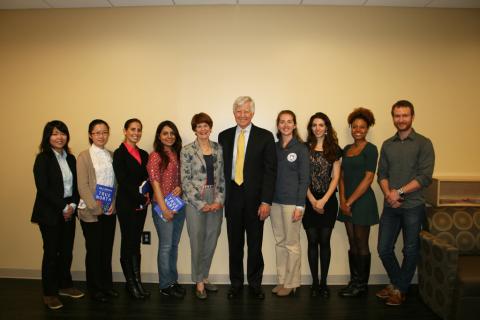 Bill George, IE 1964, Honorary PhD 2008, and his wife Penny George of the George Family Foundation, visited ISyE to meet some of the current George Fellows.