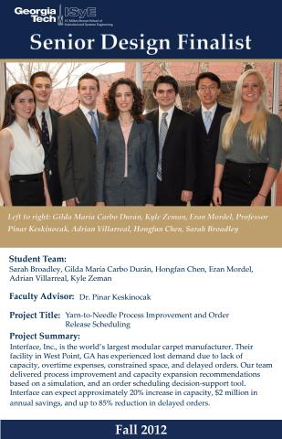Interface Senior Design Team Wins First Place.