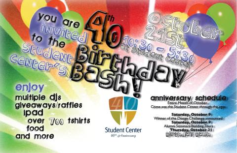 Student Center 40th Birthday Invite