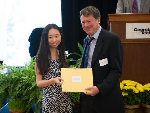 Jiaqi Xue with CoE Associate Dean Laurence Jacobs