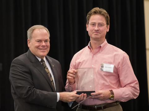 John Cressler with Stephen Cross, Executive Vice President for Research