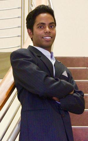 Kiran Rampersad, winner of the Southeastern Writing Center Association Undergraduate Peer Tutor of the Year Award