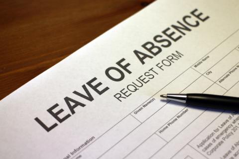 Photo of a leave of absence form (non-GT).