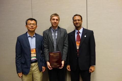 Plumlee (centered) received the 2012 INFORMS Quality, Reliability and Statistics Best Paper Award