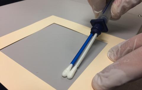 Taking samples from a tray table