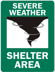 Severe Weather Shelter Area Sign