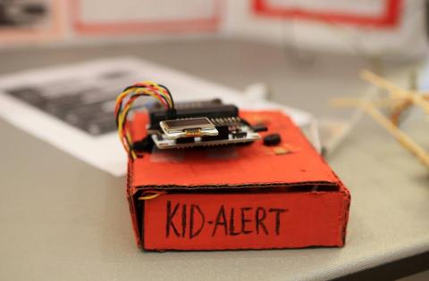  Kid-Alert, the project created by Duluth Middle School students Eric Xu, Daniel Hwang and Ethan Pickle, was one of the prize winners at the 2020 Honeywell STEM Challenge Showcase. CHRISTINA MATACOTTA/CRMATACOTTA@GMAIL.COM Photo: Christina Matacotta