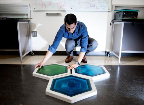 Ilan Stern and piezoelectric tiles