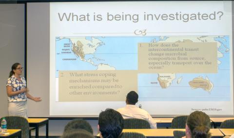 Samantha M. Waters presents the Best Talk at the 2nd Annual Postdoctoral Research Symposium