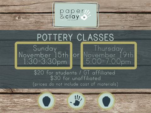Paper & Clay present: Pottery Classes