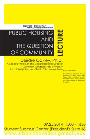 Lecture: Public Housing and The Question of Community