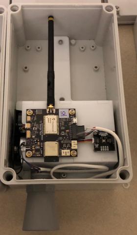 Inside of wireless sensor used in Chatham County