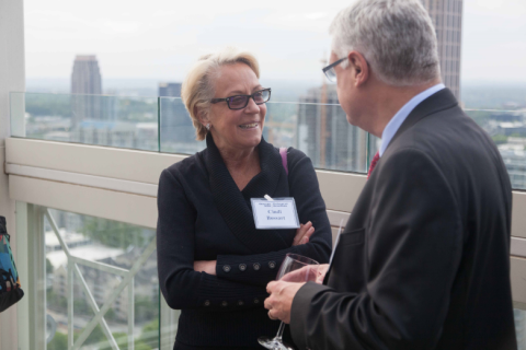 Advisory Board Members Cindi Bossart, BIOL 1974, and Rutt Bridges, PHYS 1973, MS EAS 1975